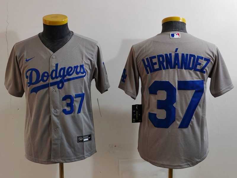 Youth Los Angeles Dodgers #37 Teoscar Hernandez Number Grey Cool Base Stitched Jerseys,We sell and wholesale Youth Los Angeles Dodgers #37 Teoscar Hernandez Number Grey Cool Base Stitched Jerseys on line form chian!
